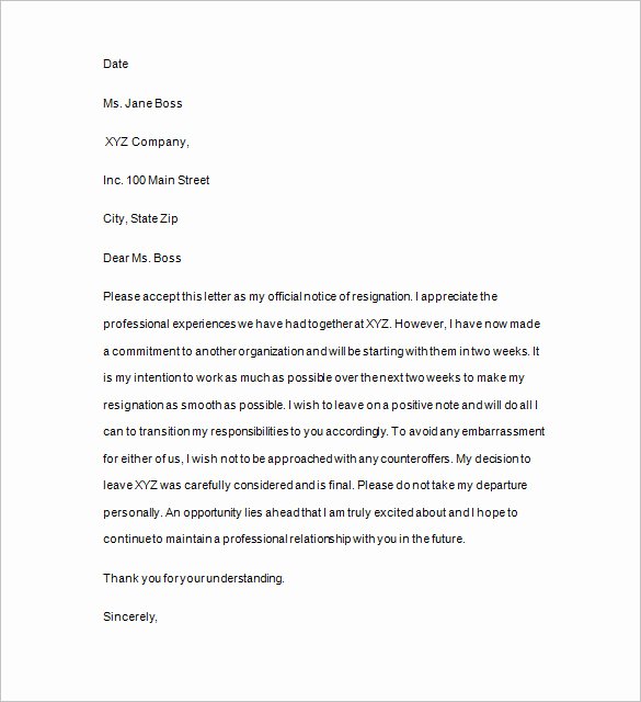 2 Week Notice Template Word Awesome 15 Two Weeks Notice Templates Google Docs Ms Word