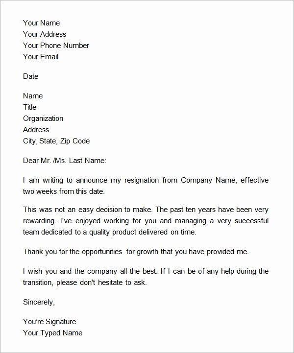 2 Week Notice Template Word Fresh Two Weeks Notice Letter 12 Download Free Documents In Word