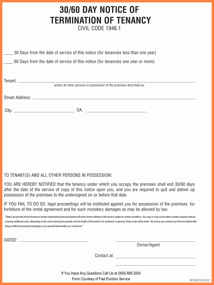 30 Day Eviction Notice Template Luxury 6 30 Day Eviction Notice Pdf