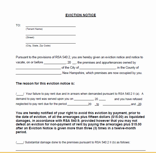 30 Day Eviction Notice Template Luxury Printable Sample 30 Day Eviction Notice form