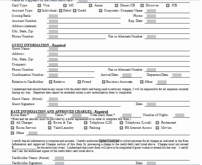 3rd Party Authorization form Template Unique 33 Credit Card Authorization form Template Download Pdf
