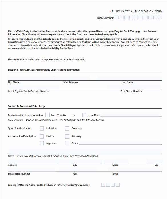 3rd Party Authorization form Template Unique Sample Third Party Authorization Letter – 8 Free