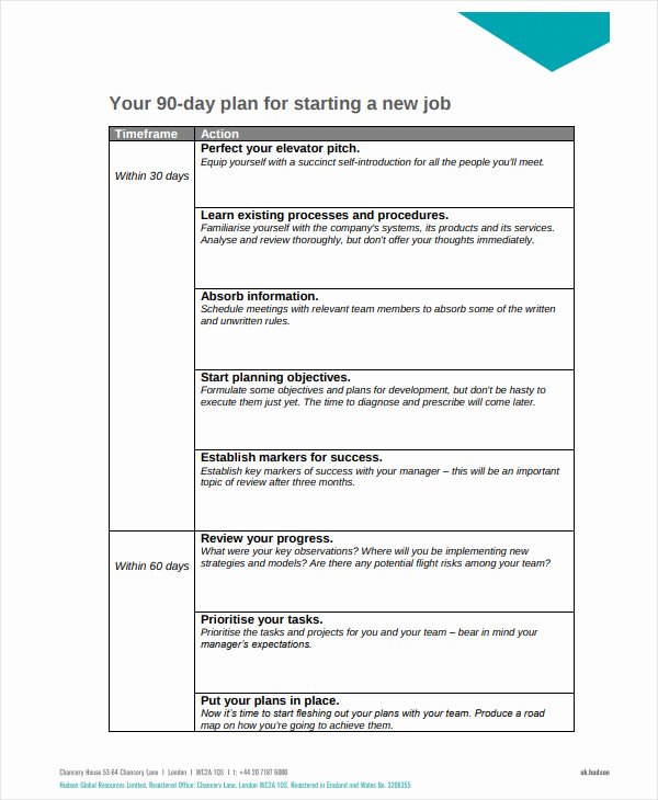 90 Day Action Plan Template New 10 90 Day Plan for New Job Templates Pdf Word
