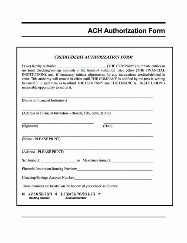 Ach Deposit Authorization form Template Luxury Direct Deposit form Template