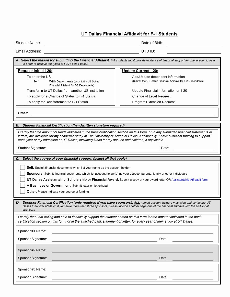 Affidavit Of Support Template Awesome 33 Printable Affidavit form Template Examples Thogati