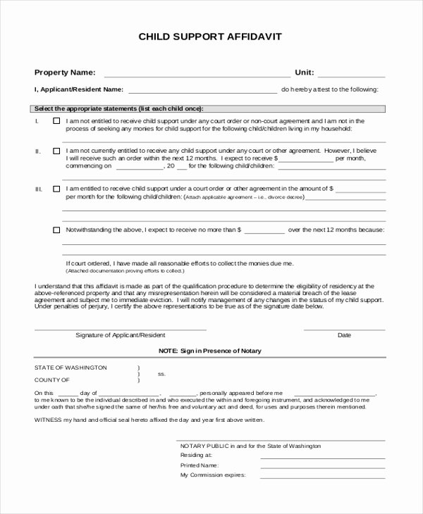 Affidavit Of Support Template Luxury Sample Affidavit Of Support forms 10 Free Documents In Pdf