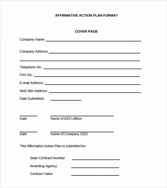 Affirmative Action Plan Template Awesome Sample Affirmative Action Plan 9 Documents In Pdf Word