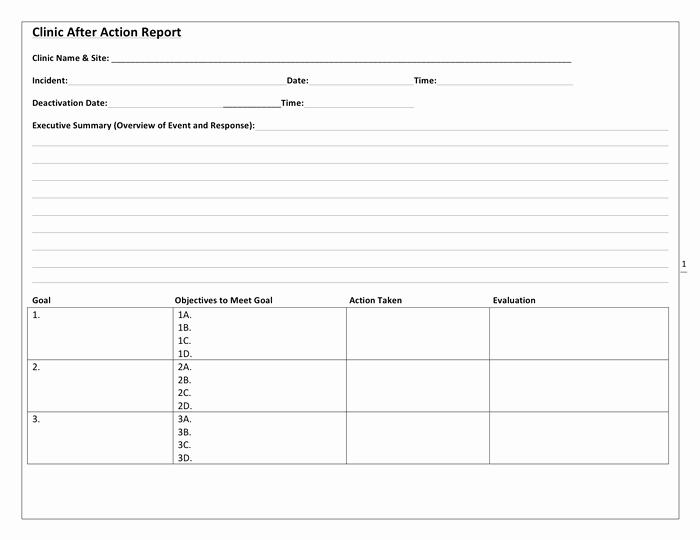 After Action Report Template Awesome Clinic after Action Report Template In Word and Pdf formats