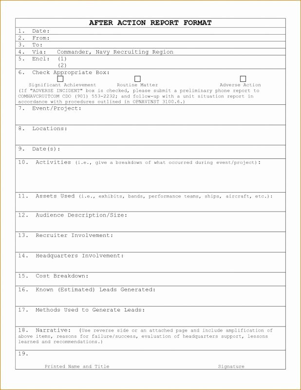 After Action Report Template New after Action Report Template