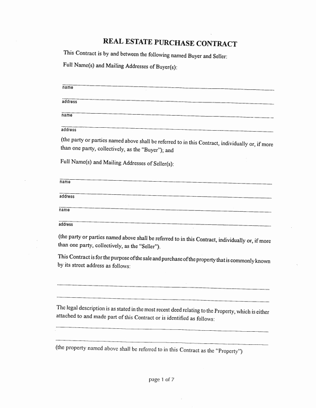 Agreement Template Between Two Parties Fresh Brilliant Real Estate Purchase Contract form Template
