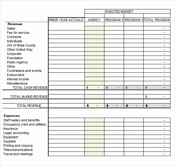 Annual Operating Budget Template Fresh Nonprofit Annual Operating Bud Template