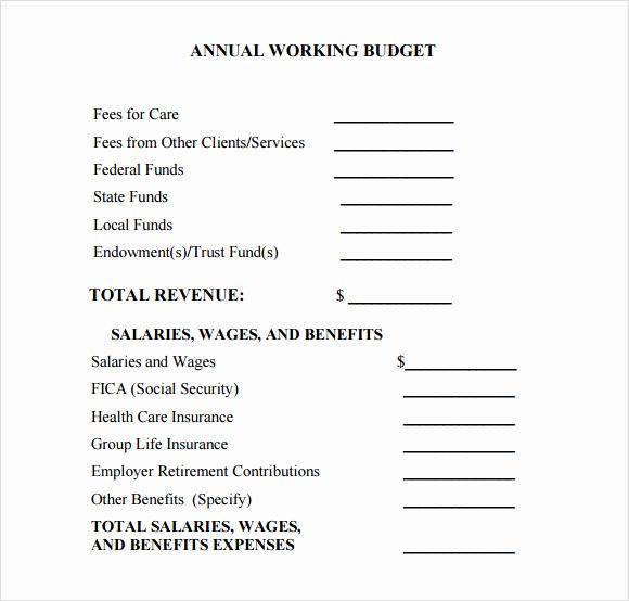 Annual Operating Budget Template Lovely Free 11 Sample Operating Bud Templates In Google Docs