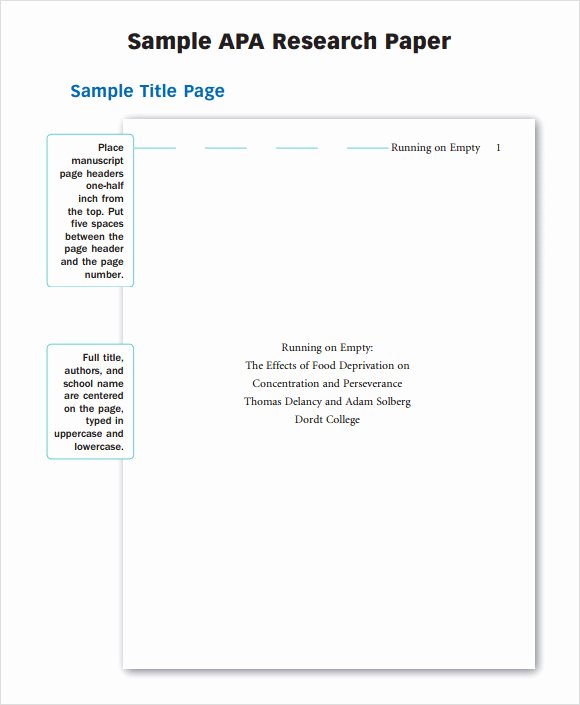 Apa Research Paper Outline Template Best Of Free 5 Paper Outline Samples In Pdf