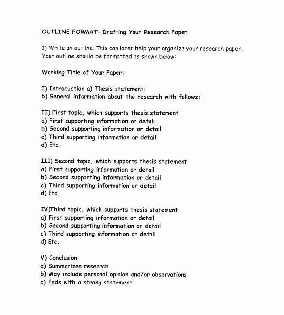 Apa Research Paper Outline Template Elegant Research Paper Outline Template