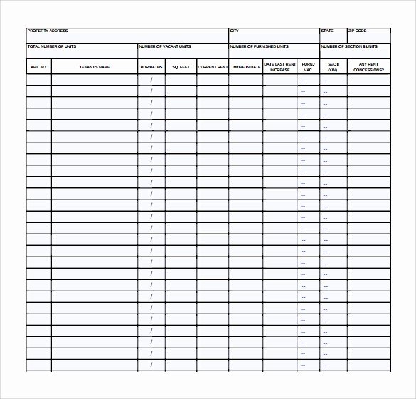 Apartment Rent Roll Template Lovely 14 Rent Roll form Templates Pdf Word