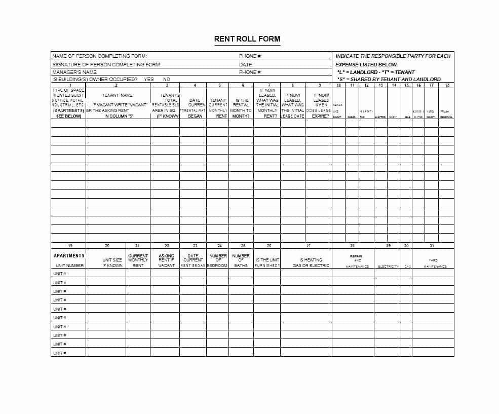 Apartment Rent Roll Template Lovely Apartment Rent Roll Template