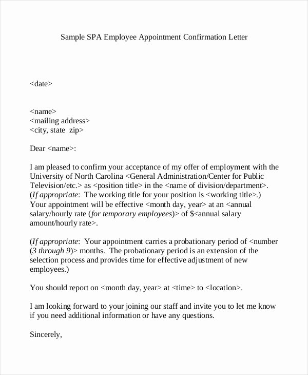 Appointment Confirmation Email Template Lovely Appointment Confirmation Letter Template