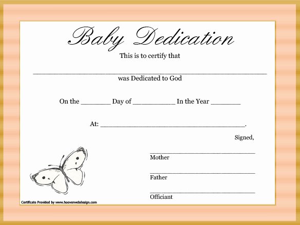 Baby Dedication Certificate Template Awesome 13 Best S Of Baby Dedication Certificates Word