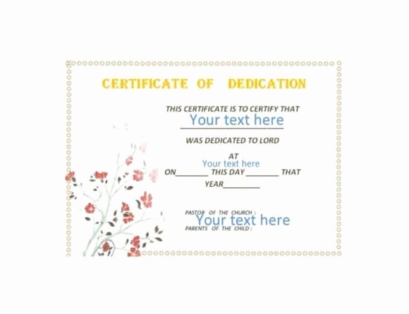 Baby Dedication Certificate Template Best Of 50 Free Baby Dedication Certificate Templates Printable