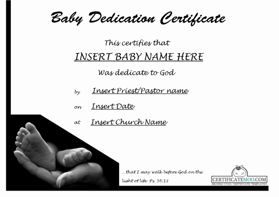 Baby Dedication Certificate Template Lovely Baby Dedication Certificate Template