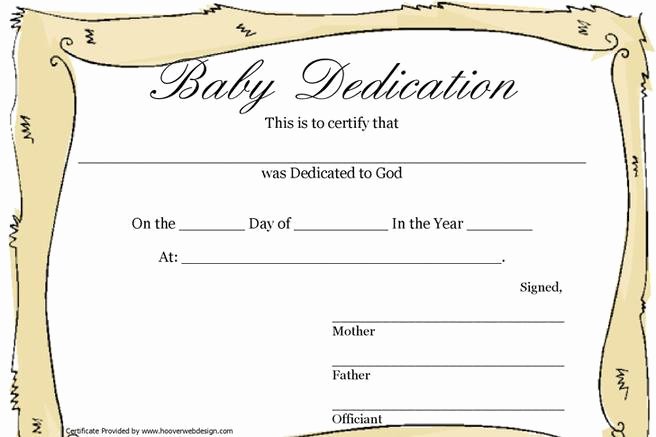 Baby Dedication Certificate Template New 4 Baby Certificate Free Download