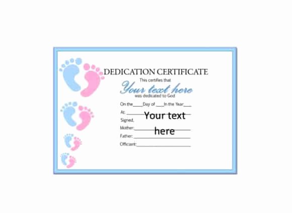 Baby Dedication Certificate Template New 50 Free Baby Dedication Certificate Templates Printable