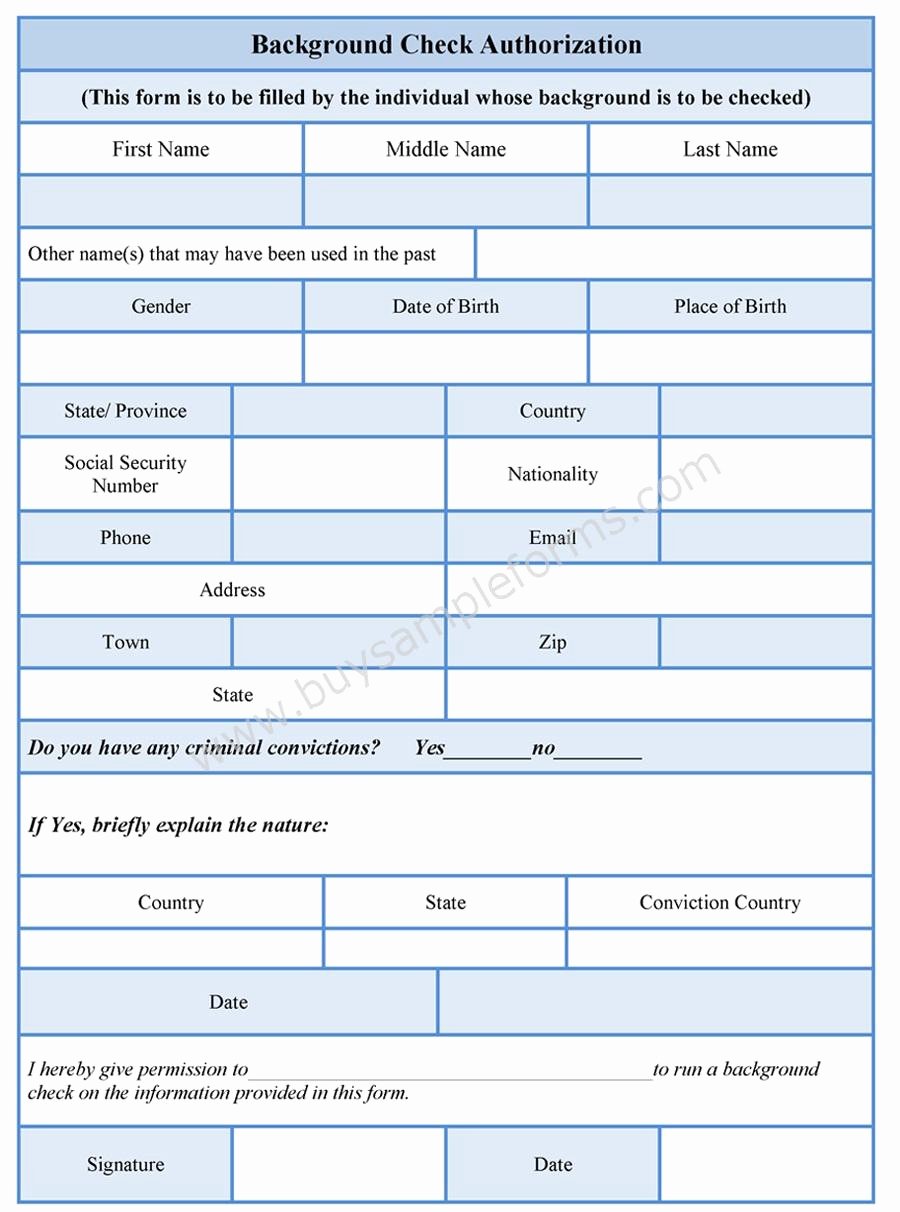 Background Check Authorization form Template Awesome Background Check Authorization form Sample forms