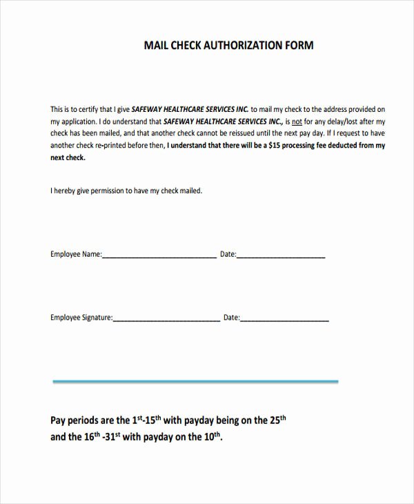 Background Check Authorization form Template Awesome Free 14 Sample Check Authorization forms In Pdf