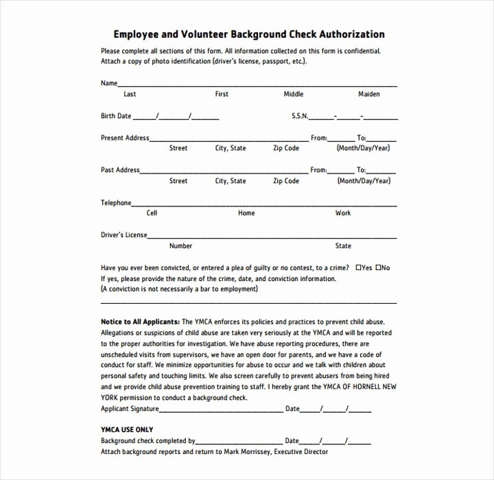 Background Check form Template Beautiful 9 Background Check Information forms &amp; Templates Pdf