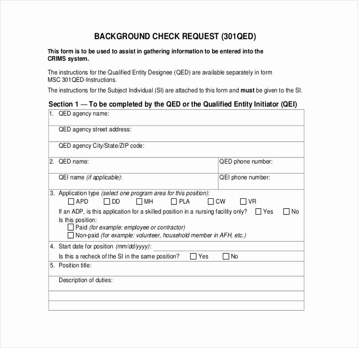 Background Check form Template Best Of 9 Check Request forms &amp; Templates Pdf Doc