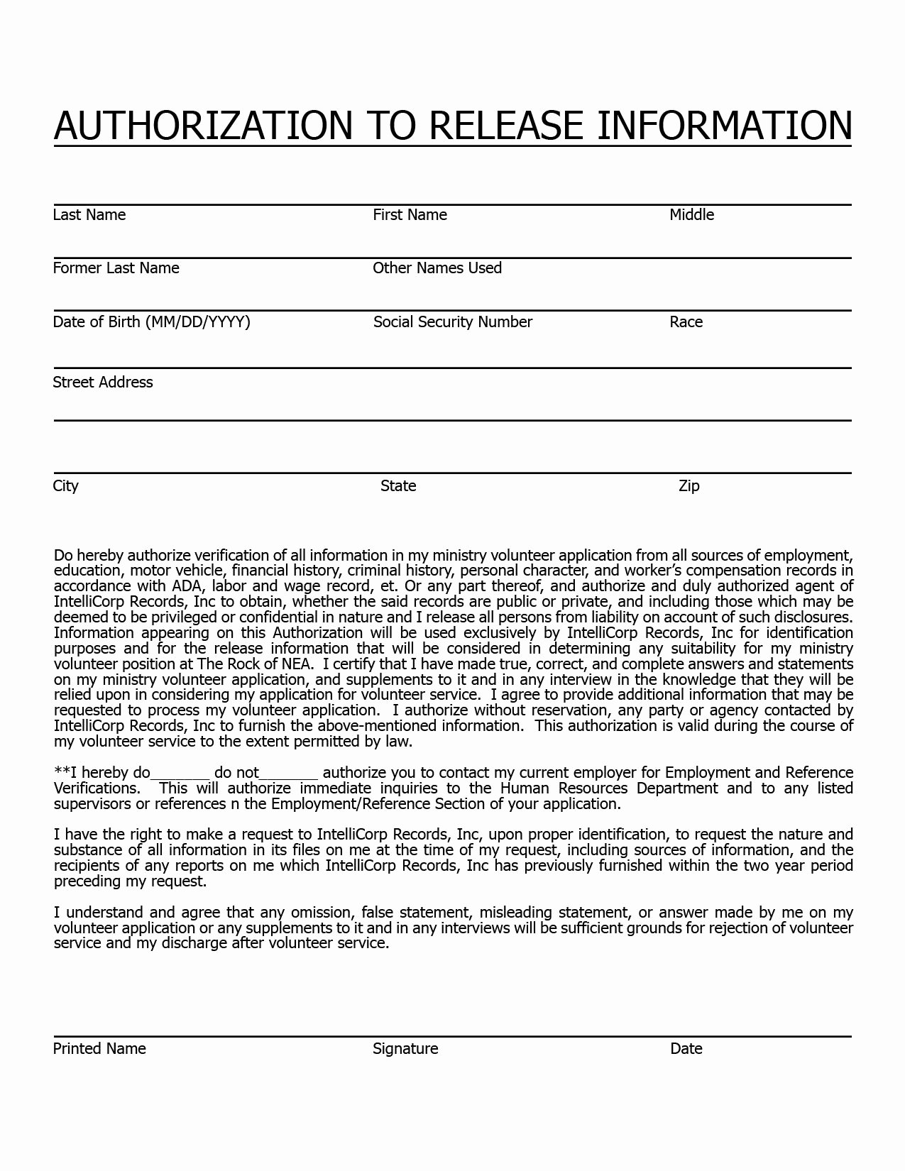 Background Check form Template Free Fresh Church Nursery Check In forms thenurseries