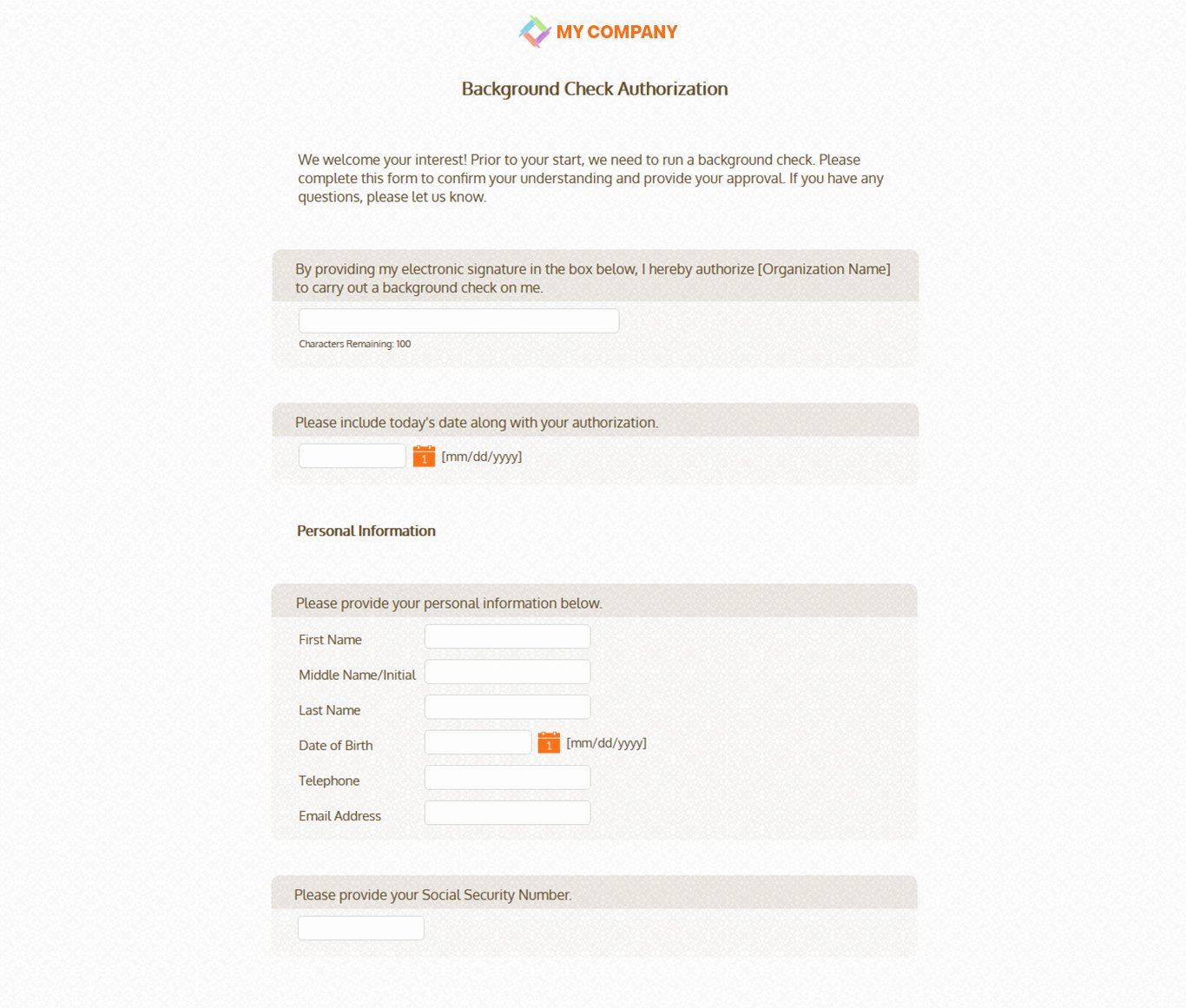 Background Check form Template Lovely [free] Background Check Authorization form Template