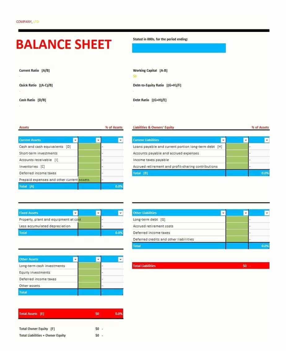 Balance Sheet Template Word Elegant 22 Free Balance Sheet Templates In Excel Pdf Word