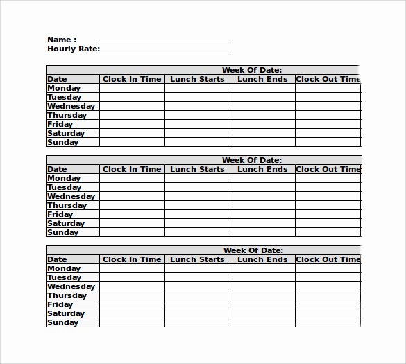 Basic Monthly Timesheet Template Beautiful Monthly Time Sheet Calculator Templates 9 Download Free