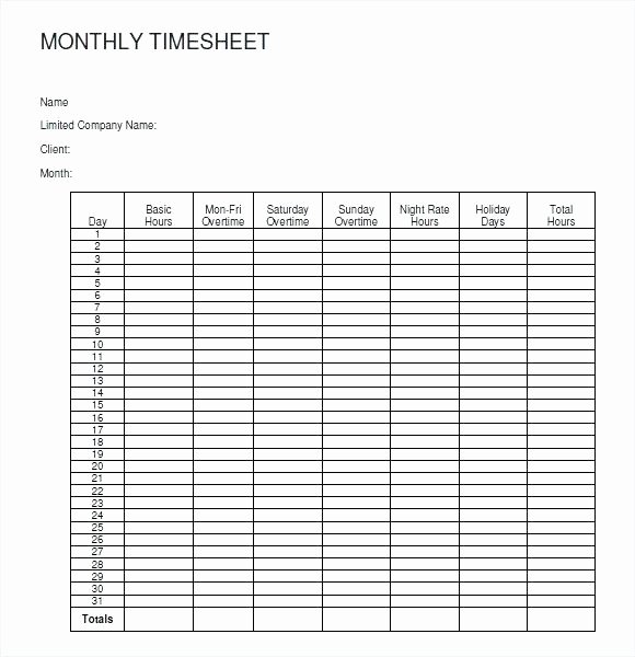 Basic Monthly Timesheet Template Luxury Basic Monthly Timesheet Template – Morningtimes