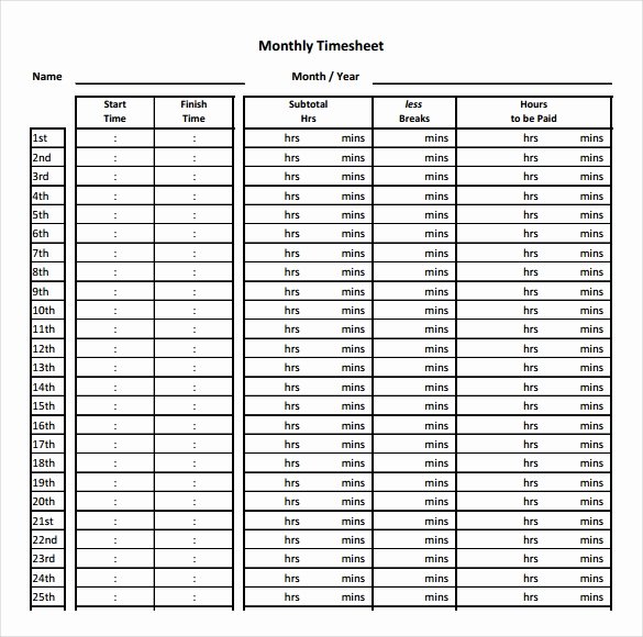 Basic Monthly Timesheet Template Unique 31 Simple Timesheet Templates Doc Pdf