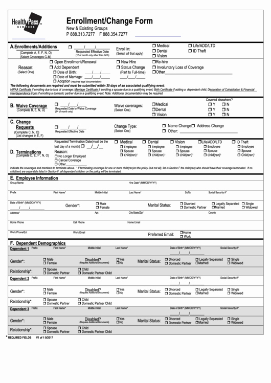 Benefit Enrollment form Template New 195 Enrollment form Templates Free to In Pdf