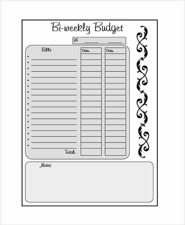 Bi Weekly Budget Excel Template Beautiful Biweekly Bud Template 8 Free Word Pdf Documents