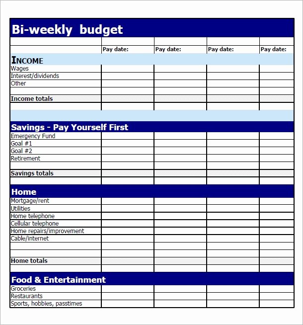 Bi Weekly Budget Excel Template Fresh Free 9 Examples Of Bi Weekly Bud Templates In Google