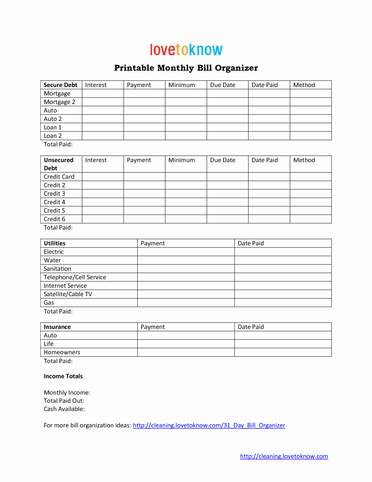 Bill organizer Template Excel Beautiful Print Template Category Page 1 Vinotique