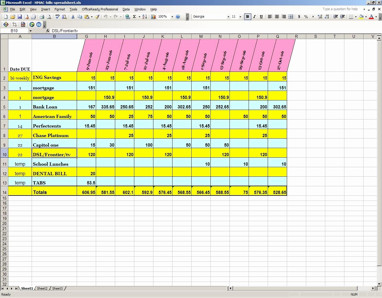 Bill organizer Template Excel Best Of Excel Spreadsheet for Bill Tracking Spreadsheet Downloa