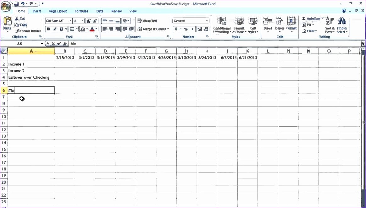 simple bill payment organizer with date