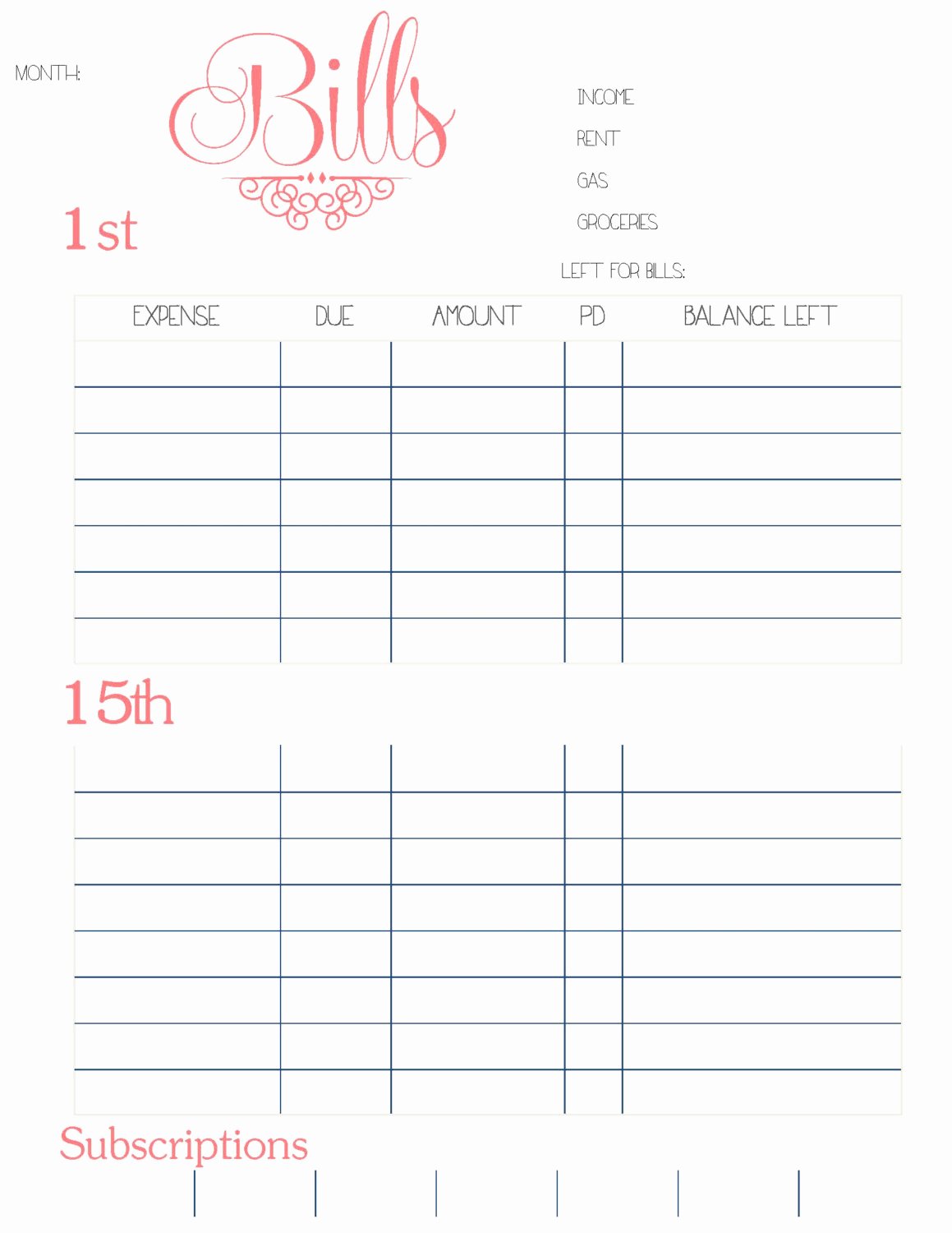 Bill organizer Template Excel Luxury Simple Bill and Payment organizer Templates for Your