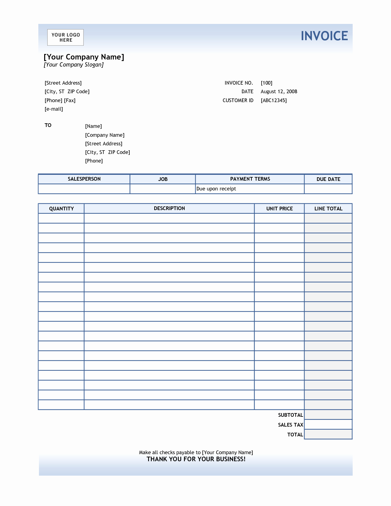 Billing Invoice Template Free Beautiful Service Invoice Template Excel