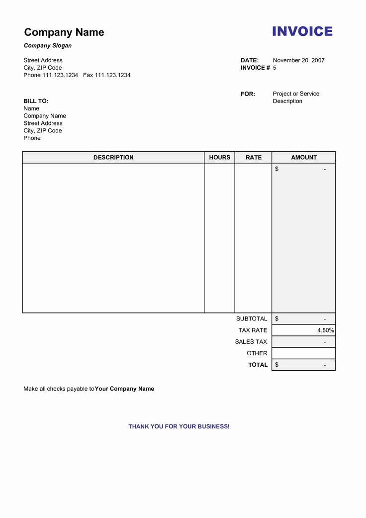 Billing Invoice Template Free Inspirational Blank Billing Invoice