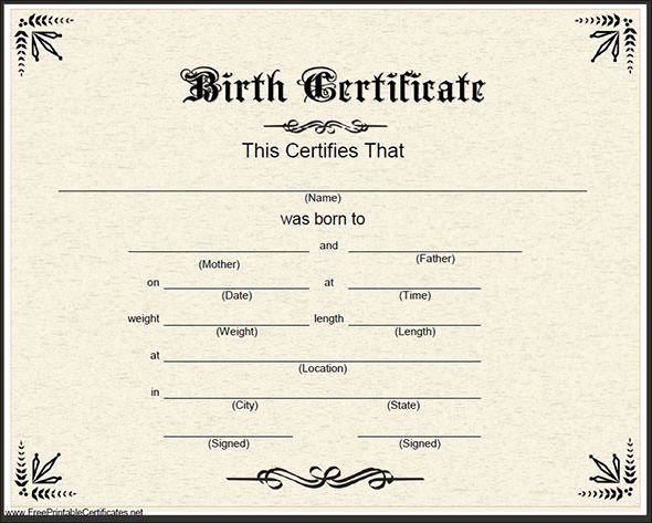 Birth Certificate Template Word Elegant Sample Birth Certificate 22 Documents In Word Pdf