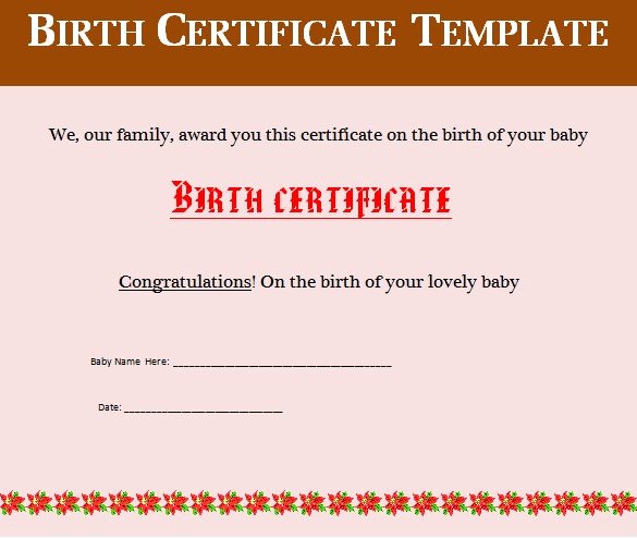 Birth Certificate Template Word Inspirational Birth Certificate Template 38 Word Pdf Psd Ai