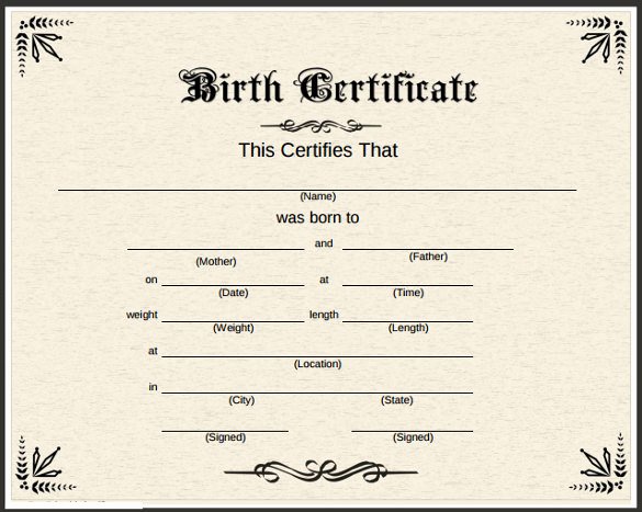 Birth Certificate Template Word Unique Birth Certificate Template 38 Word Pdf Psd Ai