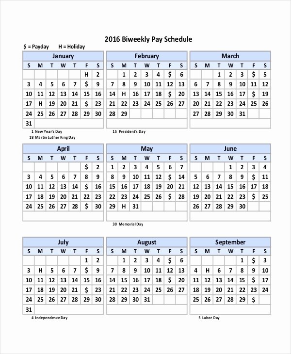 Biweekly Pay Schedule Template Beautiful Payroll Calendar Template 10 Free Excel Pdf Document