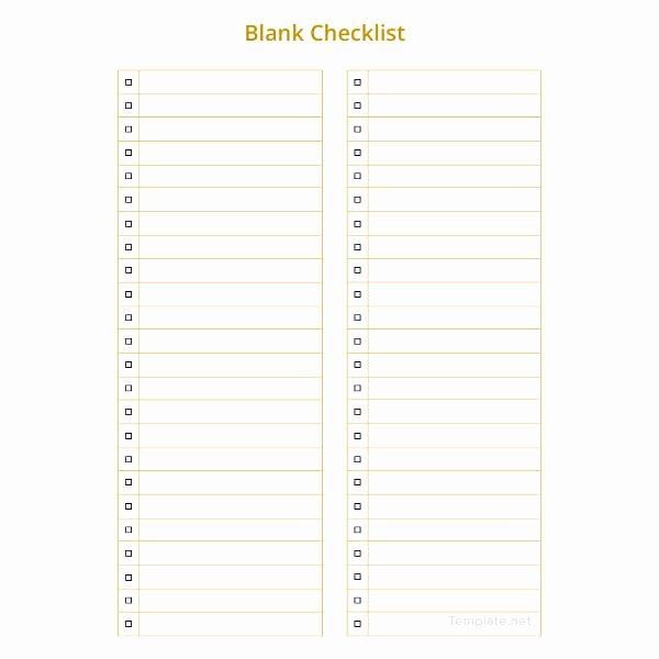 Blank Checklist Template Word Awesome 35 Best Free Download Ms Word format Templates